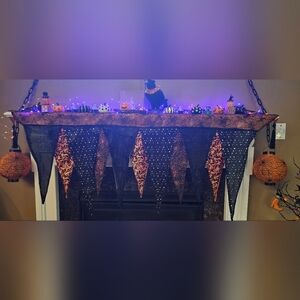 Black and Orange Halloween Mantel Scarf